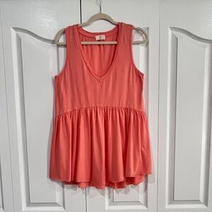 EUC Anthropologie t.la coral sleeveless v neck shirt top M
